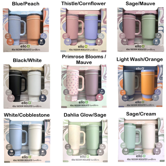 Ello Port 40-oz. Stainless Steel Leak-Proof Easy Clean Tumbler with Handle, 2pk