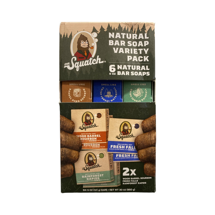 Dr. Squatch Natural Bar Soap, Variety Pack, 5.0oz, 6 pk