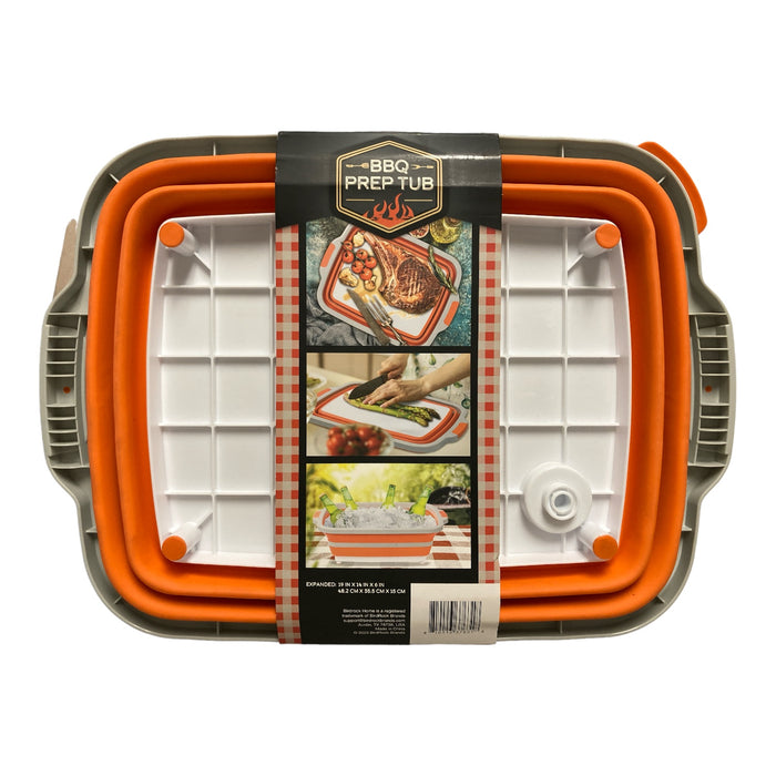 BirdRock Home Collapsible BBQ Prep Tub with Built-In Cutting Board