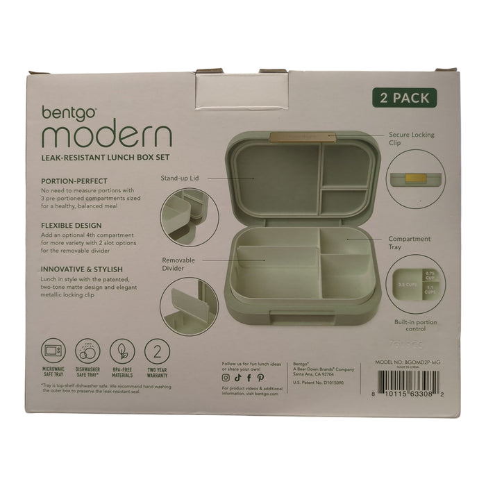 Bentgo BPA-Free & Microwave Safe Modern Leak-Resistant 2-Pack Lunch Box Set