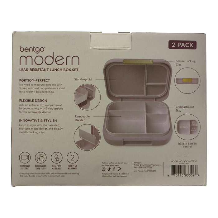 Bentgo BPA-Free & Microwave Safe Modern Leak-Resistant 2-Pack Lunch Box Set