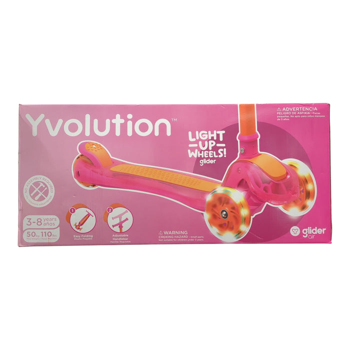 Yvolution Glider Air Three Wheel Folding YGlider Scooter, Pink/Orange