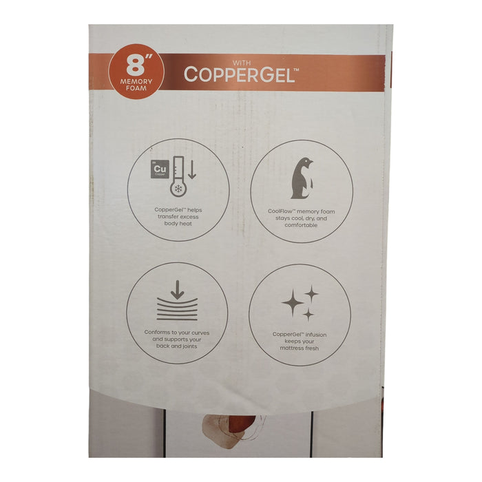 CopperCool Select 8" Cooling Gel Memory Foam Mattress, Full