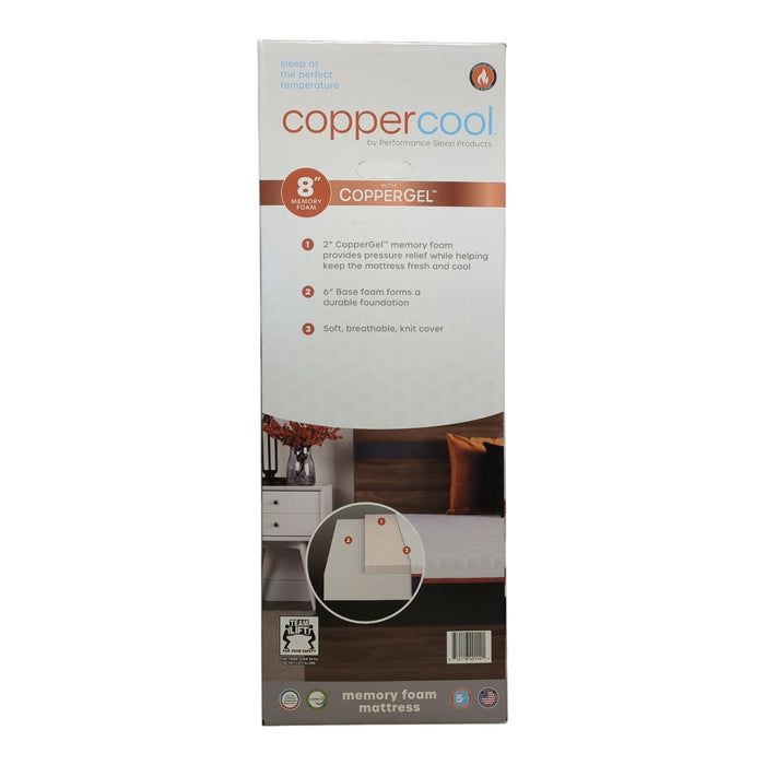 CopperCool Select 8" Cooling Gel Memory Foam Mattress, Full