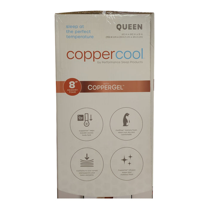 CopperCool Select 8" Cooling Gel Memory Foam Mattress, Queen