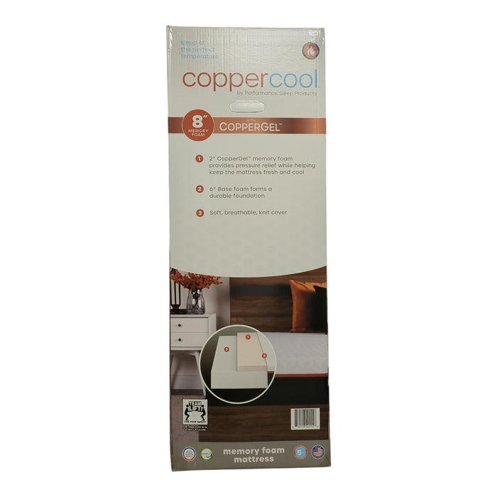 CopperCool Select 8" Cooling Gel Memory Foam Mattress, Queen