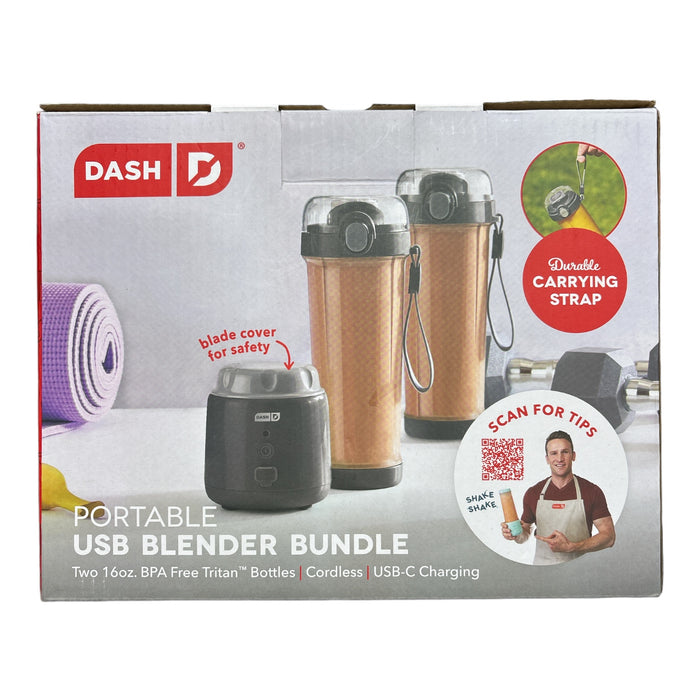 Dash 16oz BPA Free Portable Cordless USB Blender Bundle w/ Bonus Jar