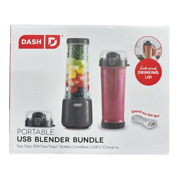 Dash 16oz BPA Free Portable Cordless USB Blender Bundle w/ Bonus Jar