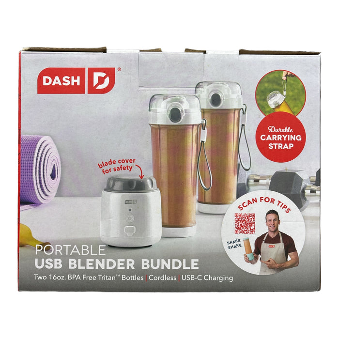 Dash 16oz BPA Free Portable Cordless USB Blender Bundle w/ Bonus Jar