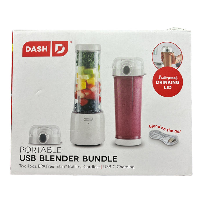 Dash 16oz BPA Free Portable Cordless USB Blender Bundle w/ Bonus Jar