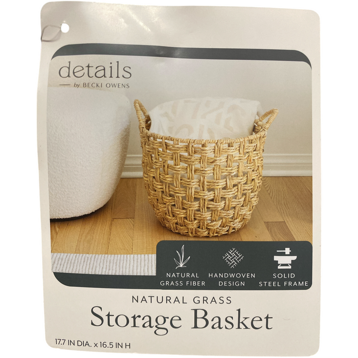 details by Becki Owens Handwoven Natural Grass Storage Basket