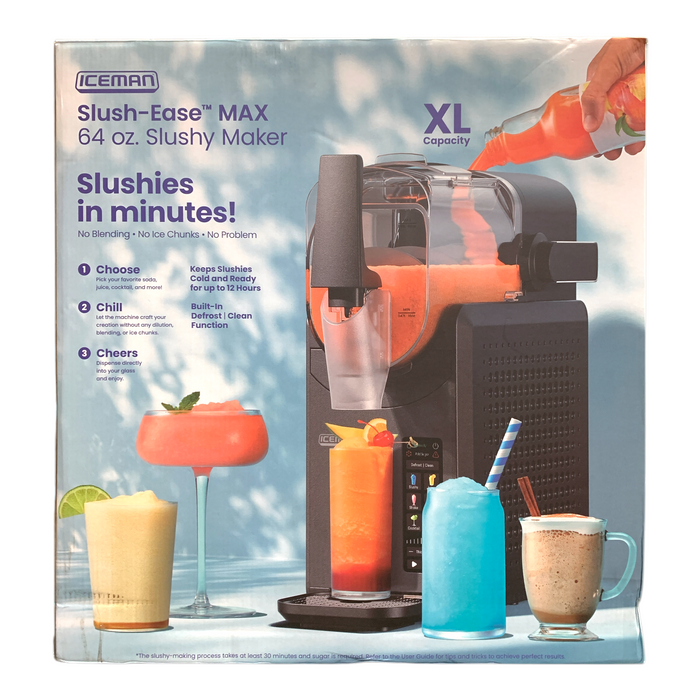 Iceman Slush-Ease Slushy Maker, Customizable Thickness, 64oz, Black