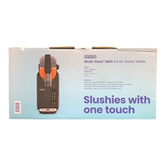 Iceman Slush-Ease Slushy Maker, Customizable Thickness, 64oz, Black