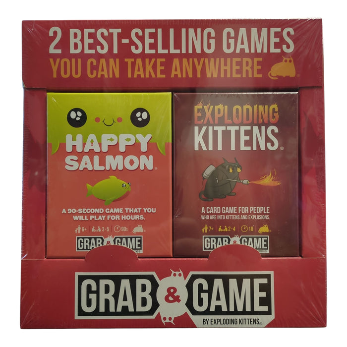 Exploding Kittens & Happy Salmon, Grab & Game Edition Card Games Bundle