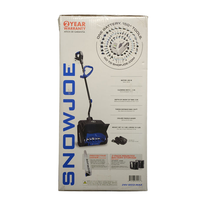 Snow Joe 24V 13" Wide Cordless Snow Shovel with Cover + 4.0Ah Battery/Charger