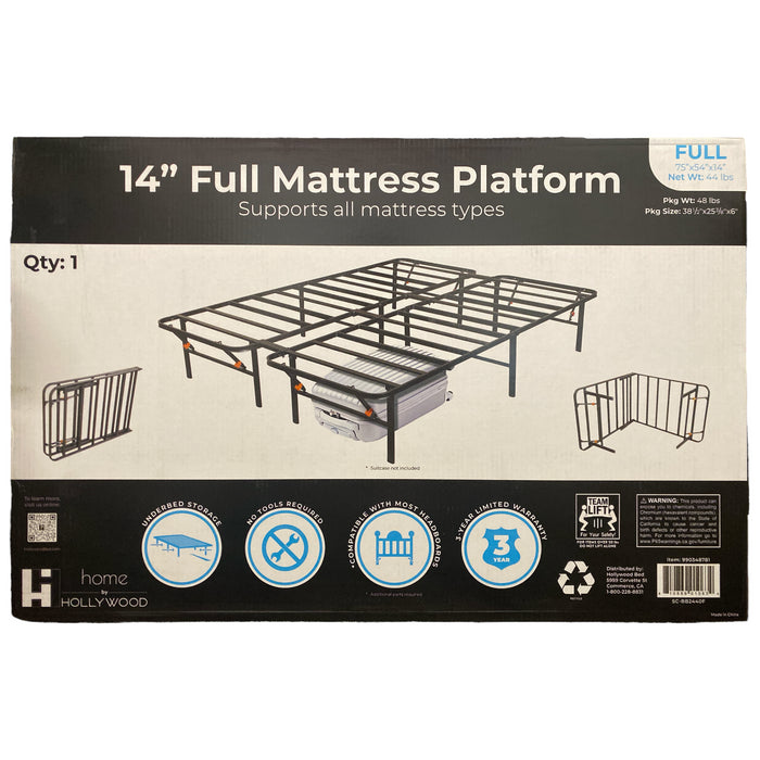 Home by Hollywood Full Mattress Platform with Underbed Storage, 14"
