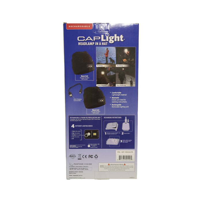 CAPLight Rechargeable 300 Lumen Headlamp 4.0 Tight Knit Beanie, 2pk