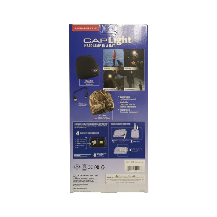 CAPLight Rechargeable 300 Lumen Headlamp 4.0 Tight Knit Beanie, 2pk
