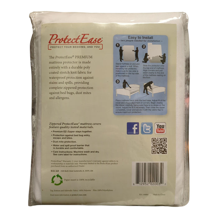 ProtectEase Waterproof Dust Mite and Bed Bug Mattress Protector, King