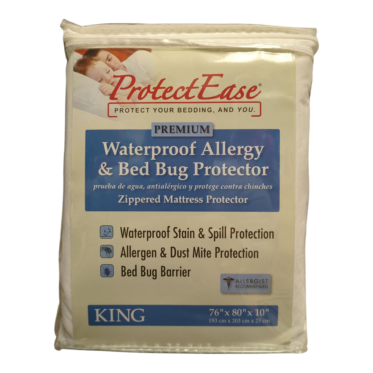 ProtectEase Waterproof Dust Mite and Bed Bug Mattress Protector, King ...