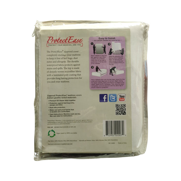 ProtectEase Luxury Waterproof, Allergy, and Bedbug Mattress Protector, King