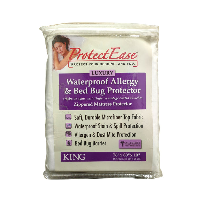 ProtectEase Luxury Waterproof, Allergy, and Bedbug Mattress Protector, King