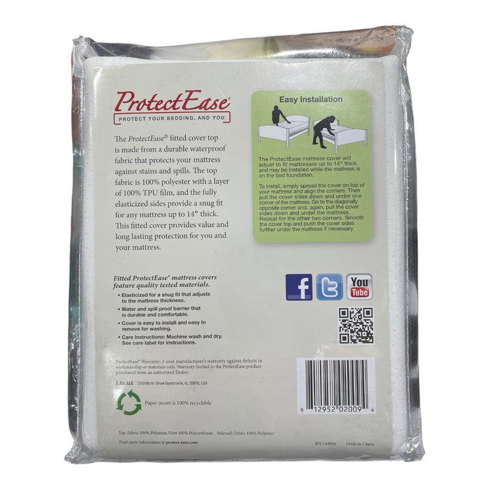 ProtectEase Classic Waterproof Fitted Mattress Cover Protector, Full