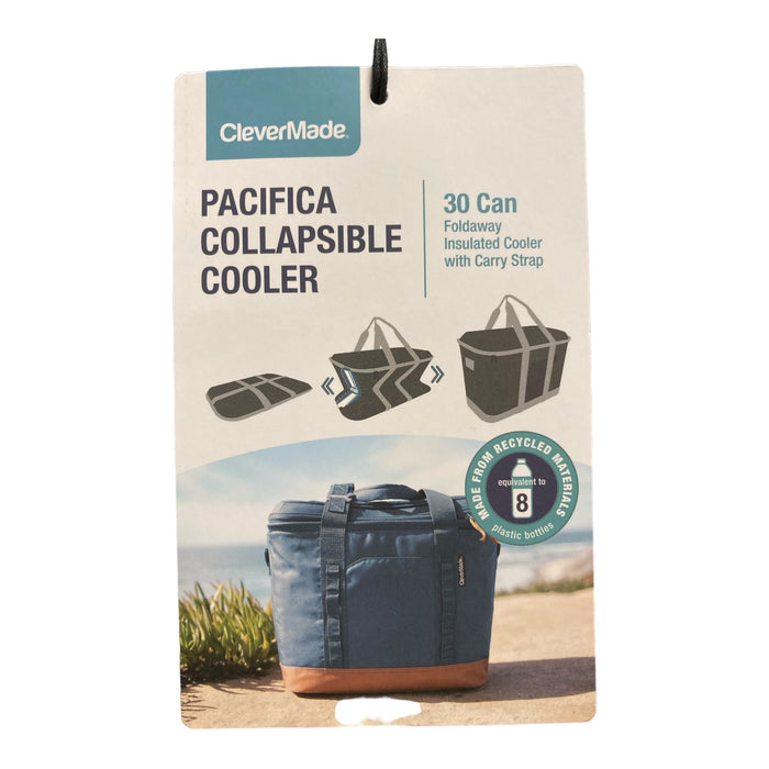 CleverMade Pacifica Collapsible Foldaway Cooler with Carry Strap, 30 Can