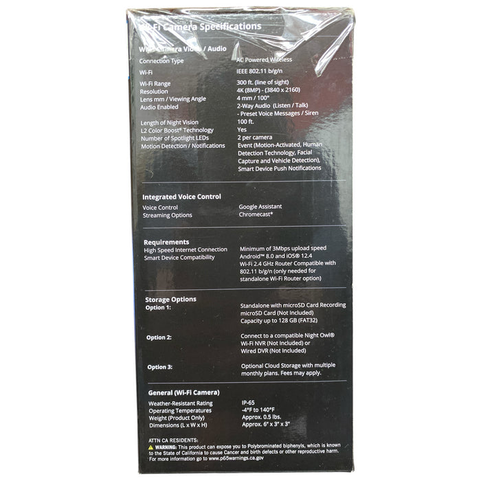 Night Owl Plug-In 4K HD Spotlight Cameras, 2pk, CAM-2PK-WNIP8LBU