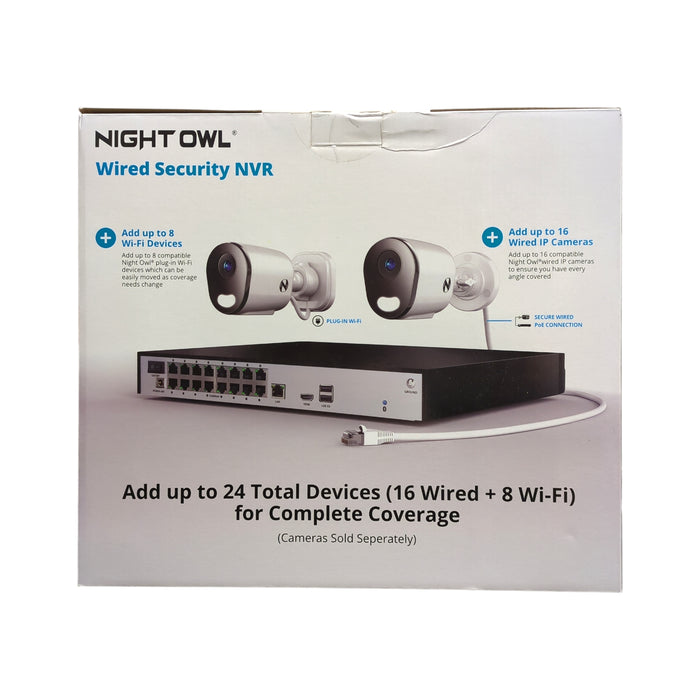 Night Owl Wired Security NVR, 24 Channel, 4TB Hard Drive, NVR-FTN8-164