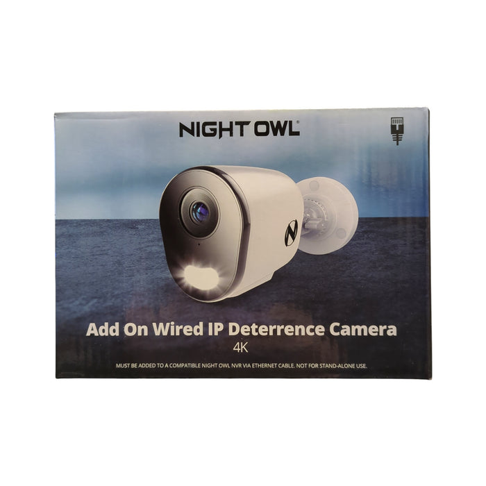 Night Owl Wired Add-On IP Deterrence Camera, 4K, CAM-FTN8-BU