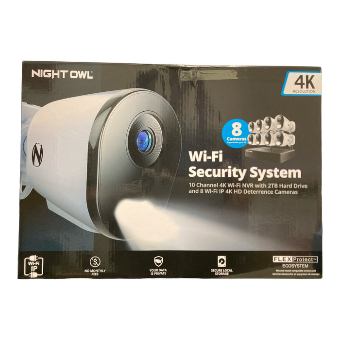 Night Owl 10 Channel Wi-Fi NVR with 2TB HD, 8 Camera 4K HD , CL-BT8WN2-F88L