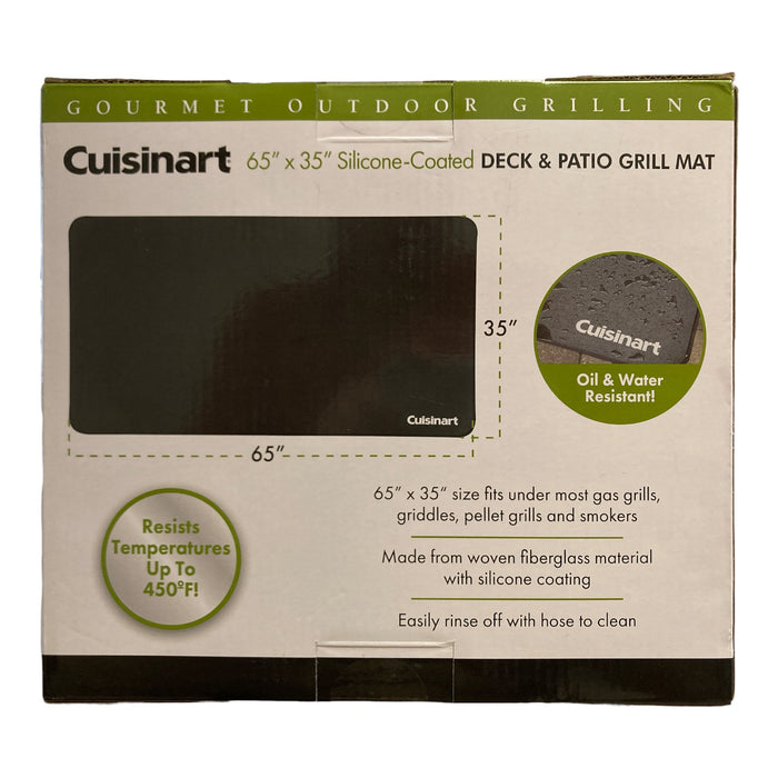 Cuisinart Silicone-Coated Deck & Patio Grill Mat, Black, 65” x 35”