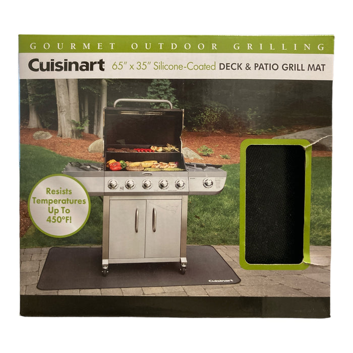 Cuisinart Silicone-Coated Deck & Patio Grill Mat, Black, 65” x 35”