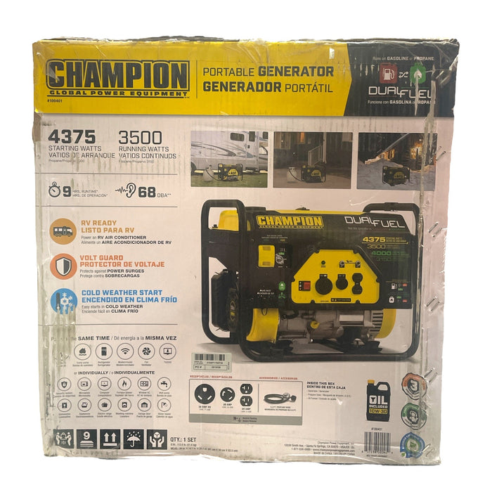 Champion Global Power Equipment 3500/4375 Watt Duel Fuel Portable Generator