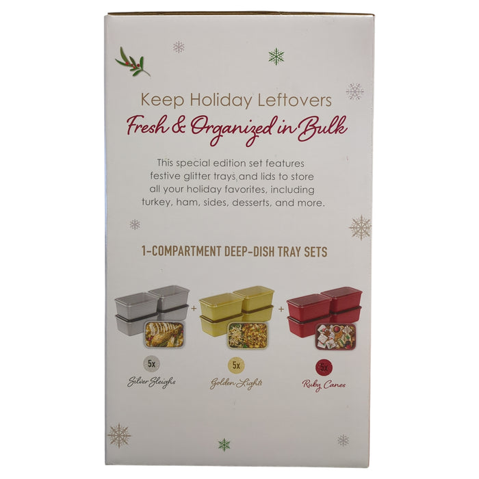 Bentgo Prep 30pc Deep-Dish Food Storage Set, Holiday Glitter Collection