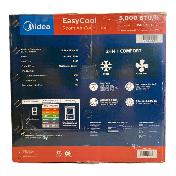 Midea EasyCool 5,000 BTU Window Air Conditioner Unit