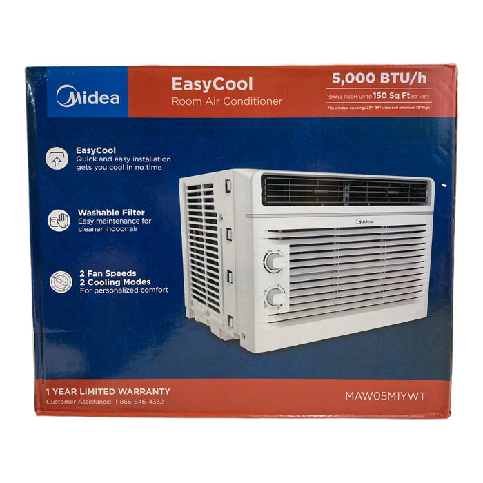 Midea EasyCool 5,000 BTU 115V 2-in-1 Window Air Conditioner Unit, 150 Sq Ft