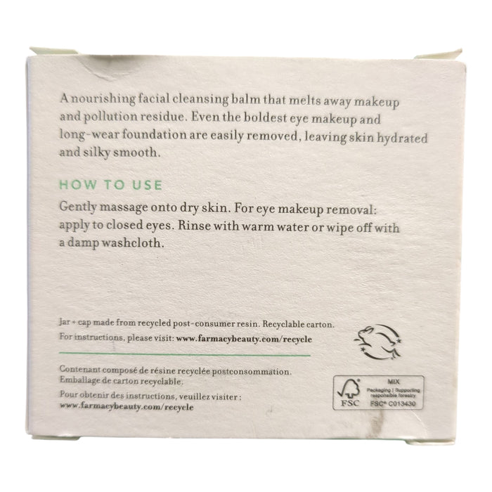 Farmacy Green Clean Makeup Meltaway Cleansing Balm, 3.4floz