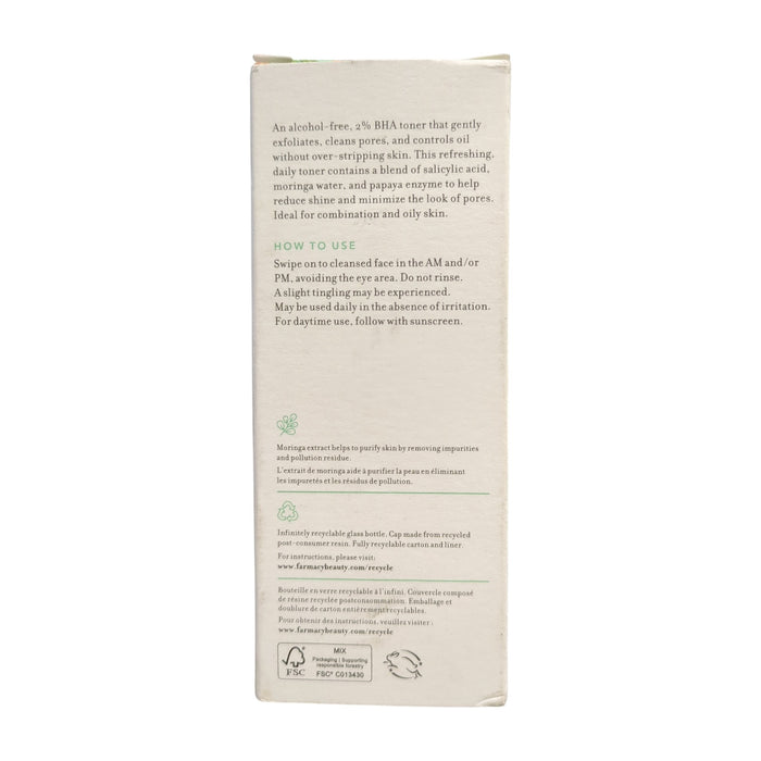 Farmacy Deep Sweep 2% BHA Pore Cleaning Toner, 4 floz