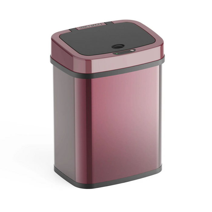 Nine Stars 3.2g Motion Sensor Trash Can, Burgundy