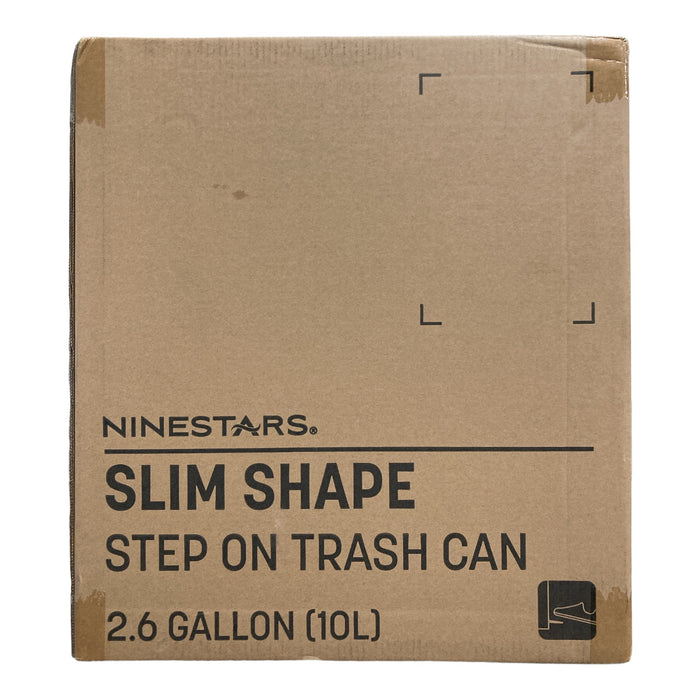 Nine Stars Slim Step-On Stainless Steel Trash Can, 2.6 Gallon