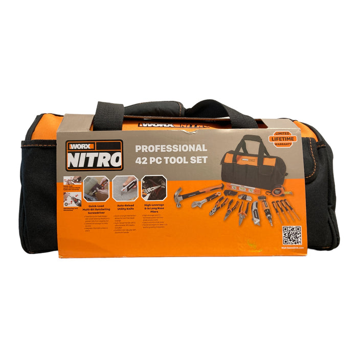 Worx NITRO Professional 42-Piece Tool Set, Rugged Tool Bag