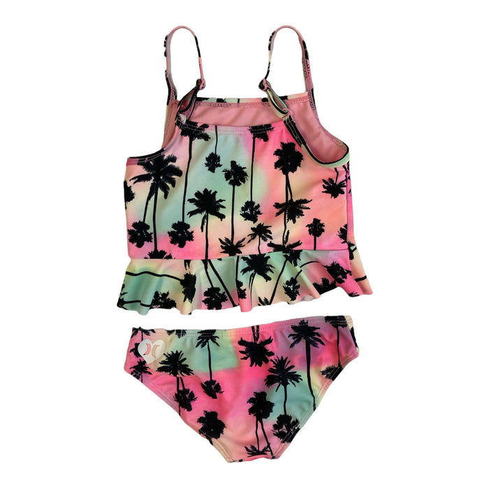 Hurley Girl's UPF 50+ Palm Tree Tankini Swimsuit Set