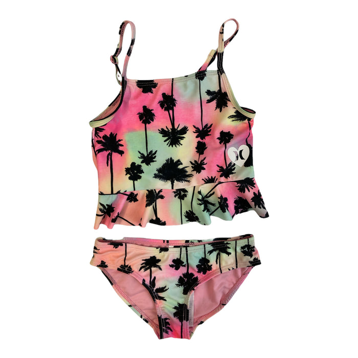 Hurley Girl's UPF 50+ Palm Tree Tankini Swimsuit Set