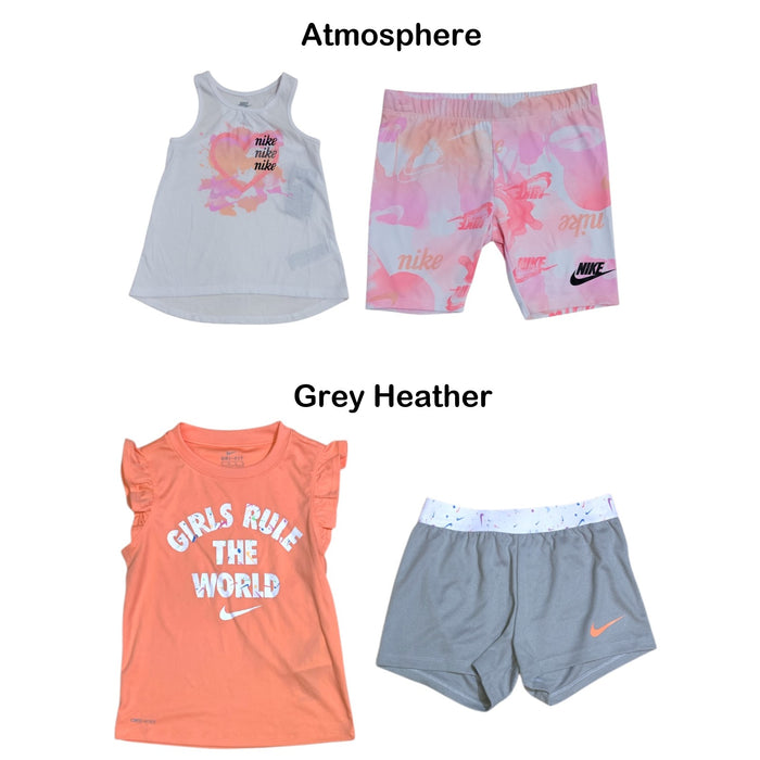 Girl's Elastic Waist Comfortable Lightweight Tank & Short 2 Piece Set