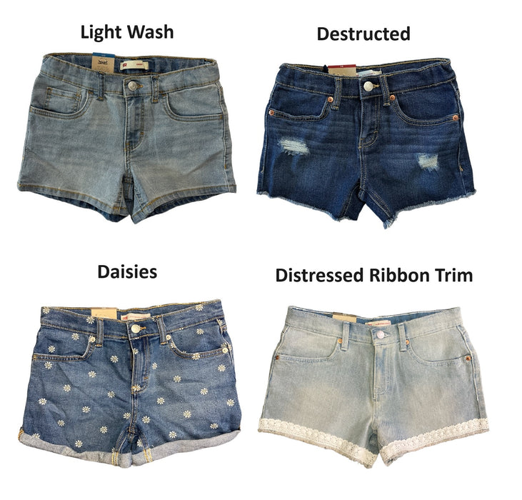 Levi's Girl's Adjustable Waistband Stretch 3" Inseam Denim Short