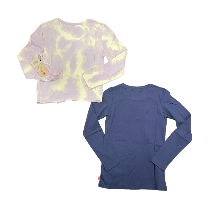 Levi's Girl's 2-Pack Long Sleeve Graphic Logo Print Crewneck Tee