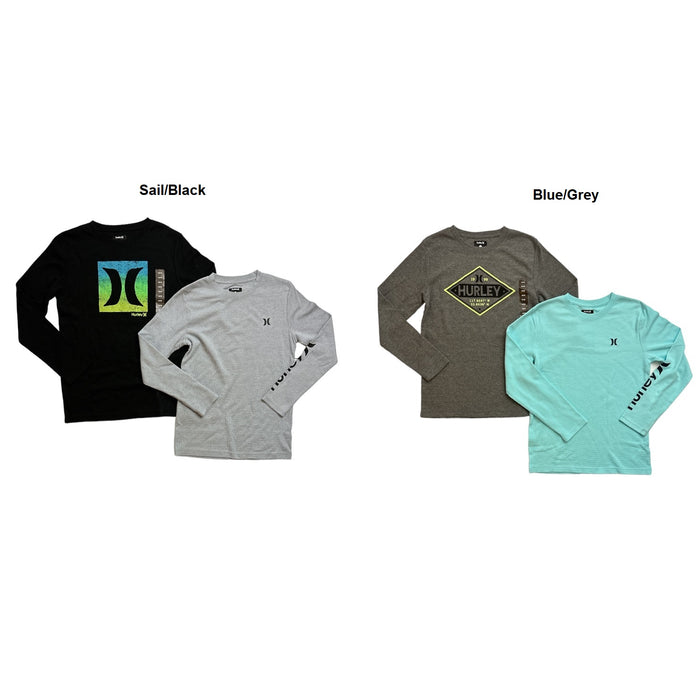 Hurley Boy's 2-Pack Thermal Crew Neck Long Sleeve T-Shirts