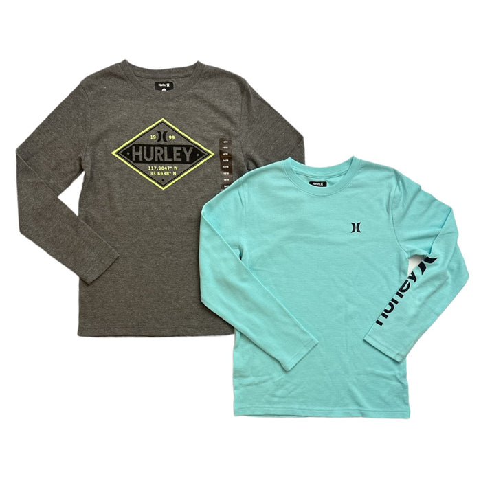 Hurley Boy's 2-Pack Thermal Crew Neck Long Sleeve T-Shirts